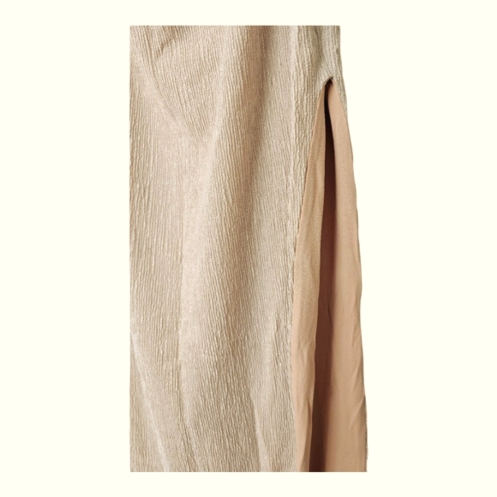Rumer the Label Willow Cut Out Maxi Dress in Gold Sleeveless Halter Sheath - Picture 8 of 14